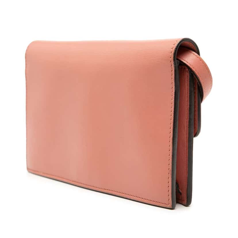 Gucci Leather Interlocking G Dollar Wallet On Strap Pink Leather Very good condition - Back View