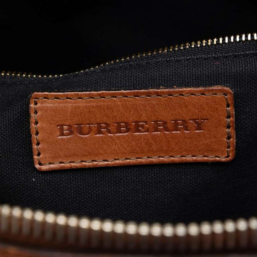 Burberry Small Leather Trimmed House Check Canvas Bridle Orchard Satchel Brown Canvas Very good condition - Box View