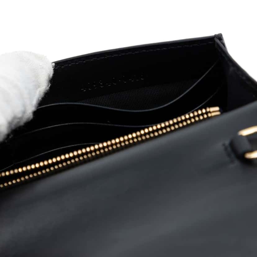 Gucci Guccissima Interlocking G Wallet On Chain Black Leather Very good condition - Box View