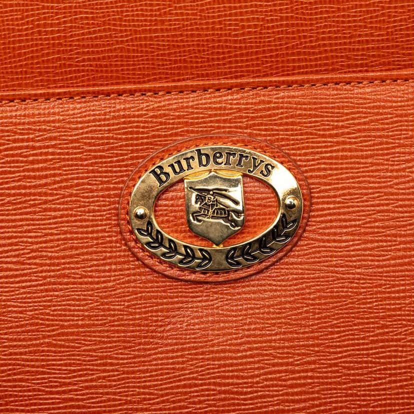 Burberry Leather Tote Orange Leather Very good condition - Box View