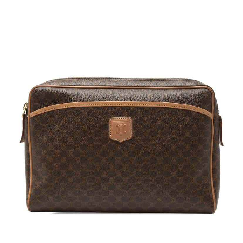 Celine Macadam Coated Canvas Clutch Brown Canvas Very good condition - Front View