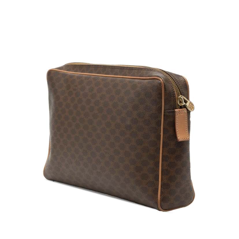 Celine Macadam Coated Canvas Clutch Brown Canvas Very good condition - Back View