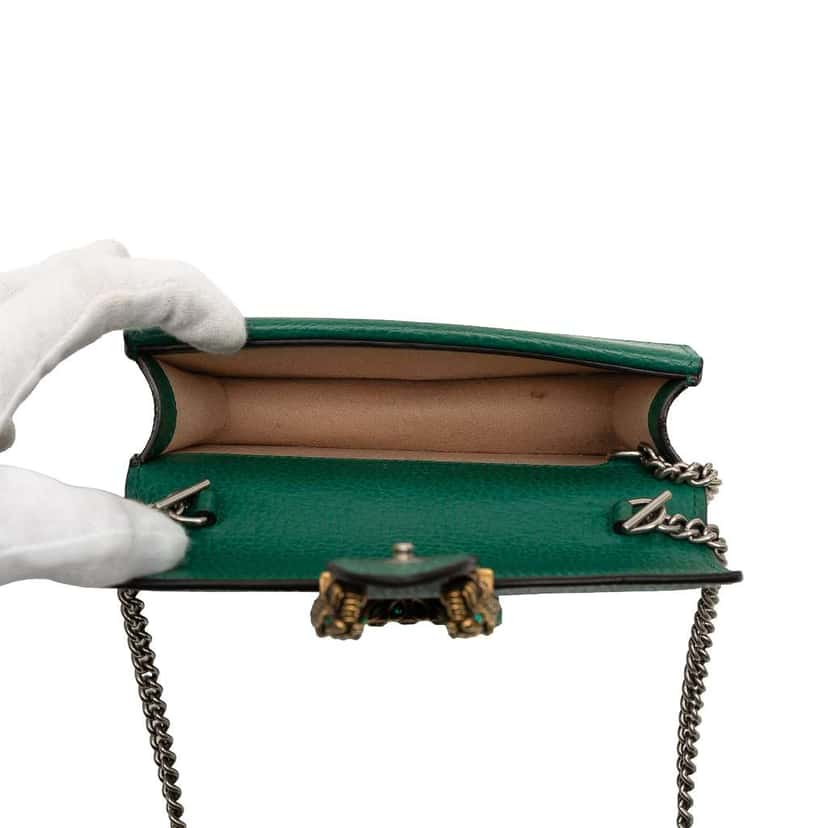 Gucci Mini Leather Dionysus Crossbody Green Leather Very good condition - Model View