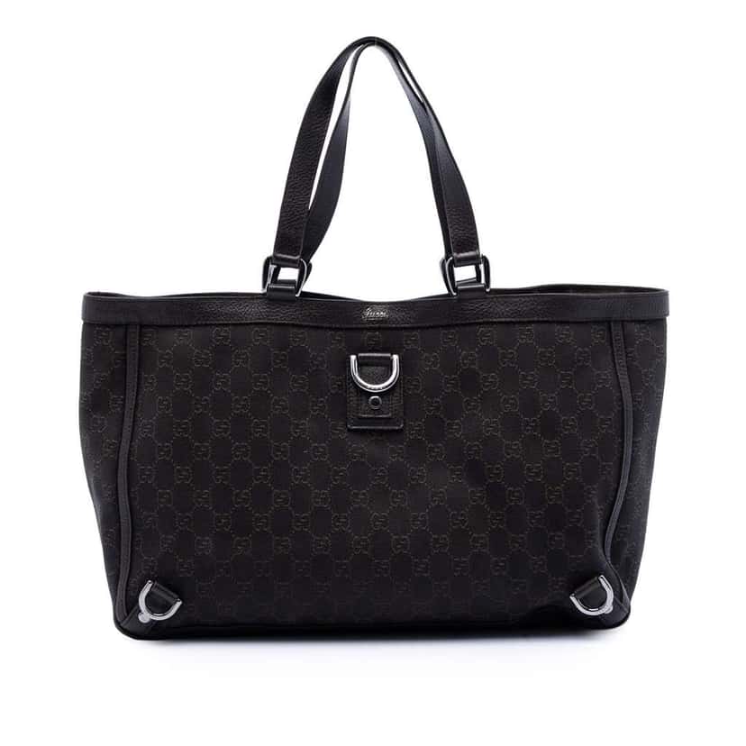 Gucci GG Denim Abbey D Ring Tote Brown Denim Very good condition - Front View