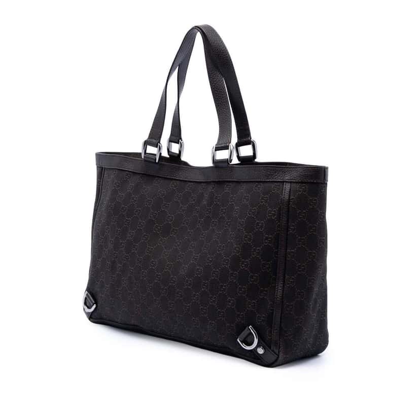 Gucci GG Denim Abbey D Ring Tote Brown Denim Very good condition - Back View