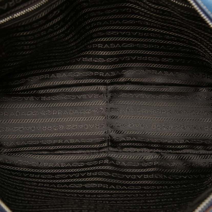 Prada Saffiano Lux Bauletto Handbag Blue Leather Very good condition - Model View