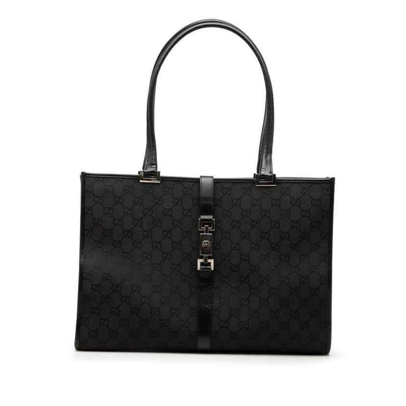 Gucci GG Canvas Jackie Tote Black Canvas Very good condition - Front View