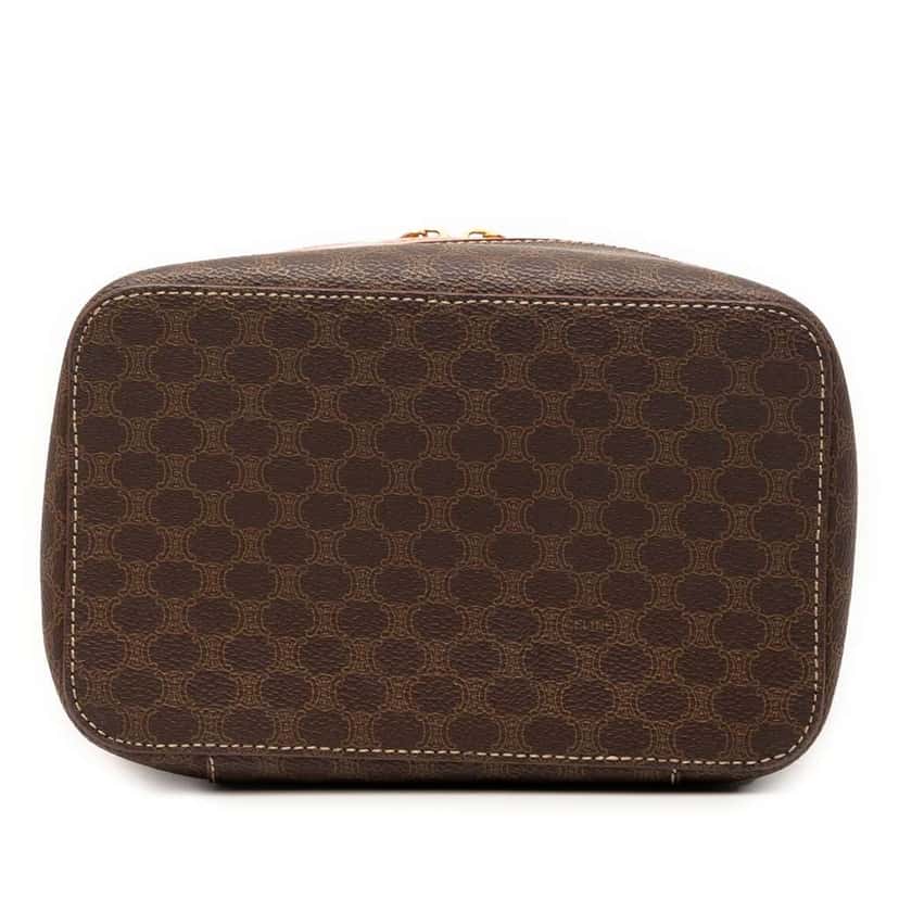 Celine Macadam Coated Canvas and Leather Double Zip Vanity Bag Brown Canvas Very good condition - Inside View