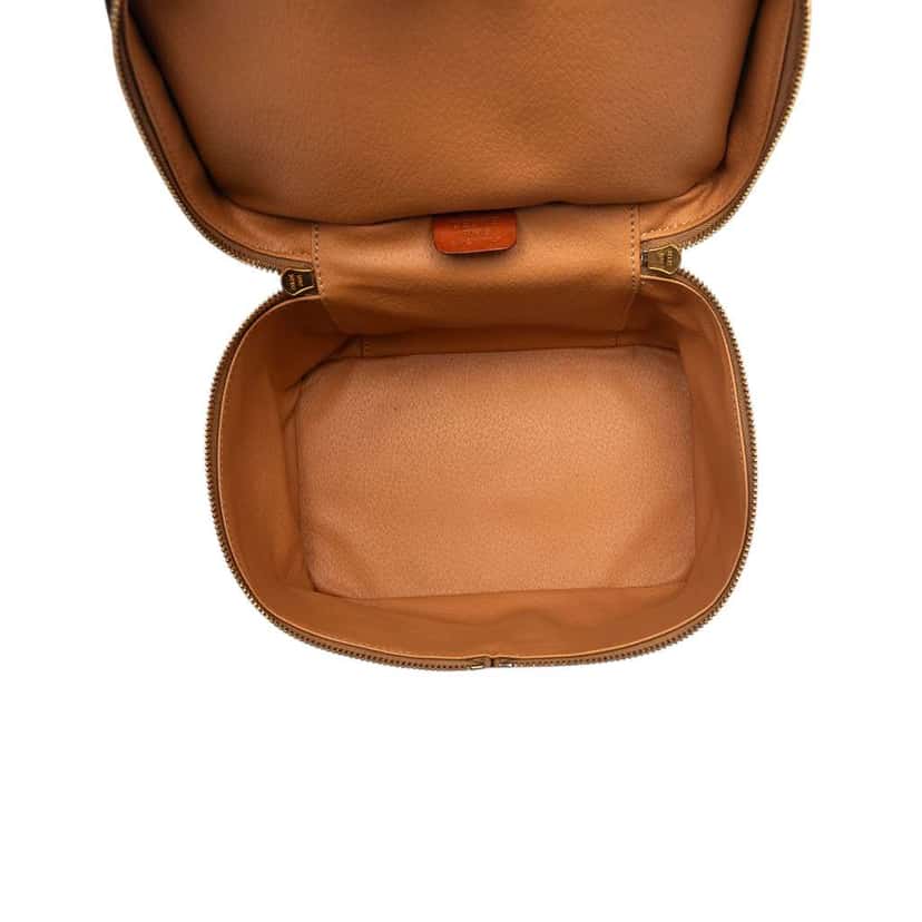 Celine Macadam Coated Canvas and Leather Double Zip Vanity Bag Brown Canvas Very good condition - Model View