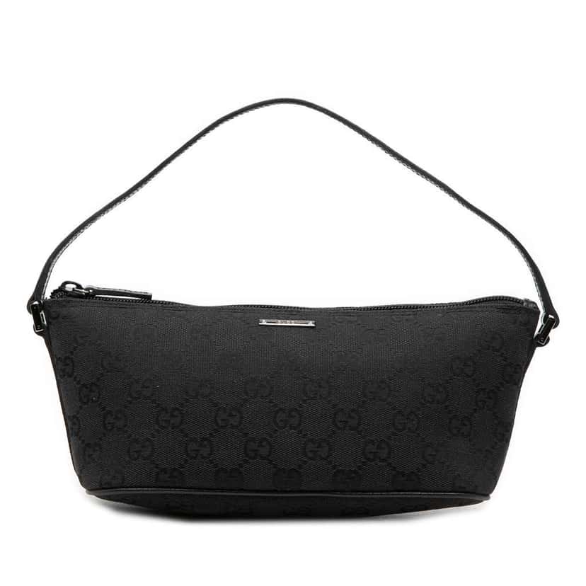 Gucci GG Canvas Boat Black Canvas Very good condition - Front View