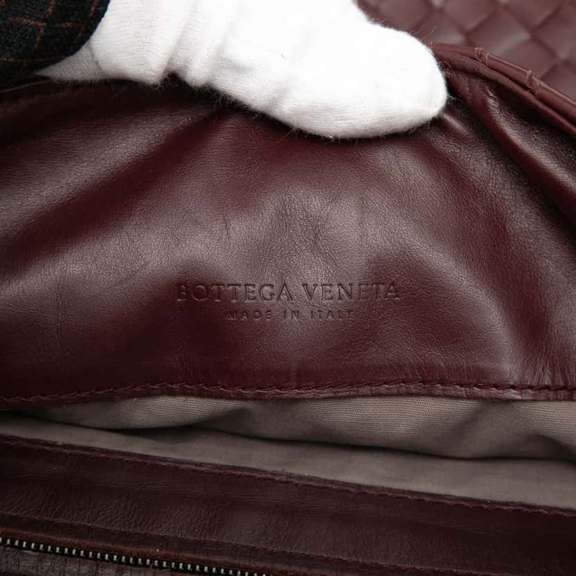 Bottega Veneta Nappa Intrecciato Flap Crossbody Red Leather Very good condition - Box View