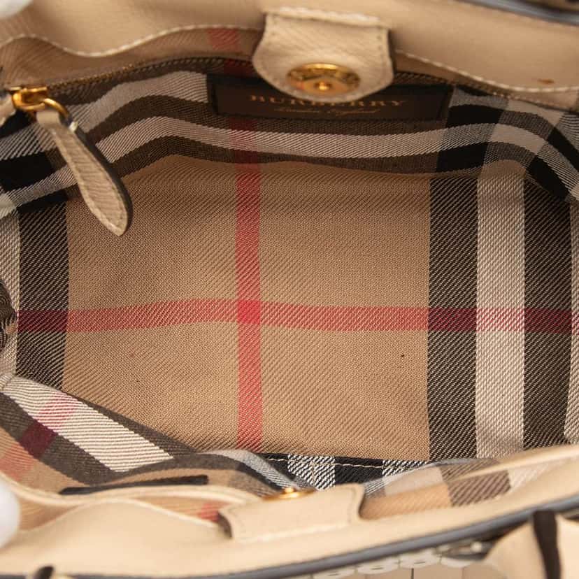 Burberry Small Leather Brogue Banner Satchel Beige Leather Very good condition - Model View