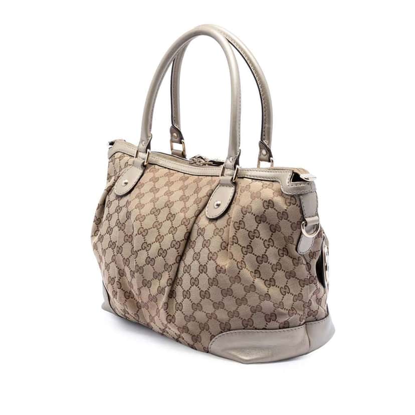 Gucci GG Canvas Sukey Satchel Beige Very good condition - Back View