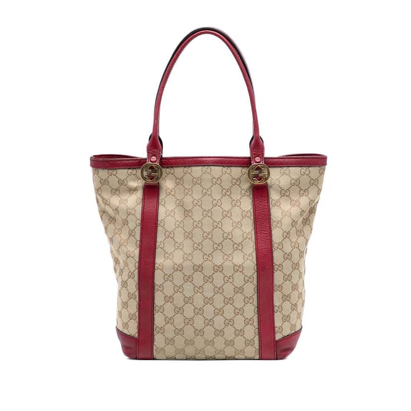 Gucci GG Canvas Twins Tote Beige Very good condition - Front View