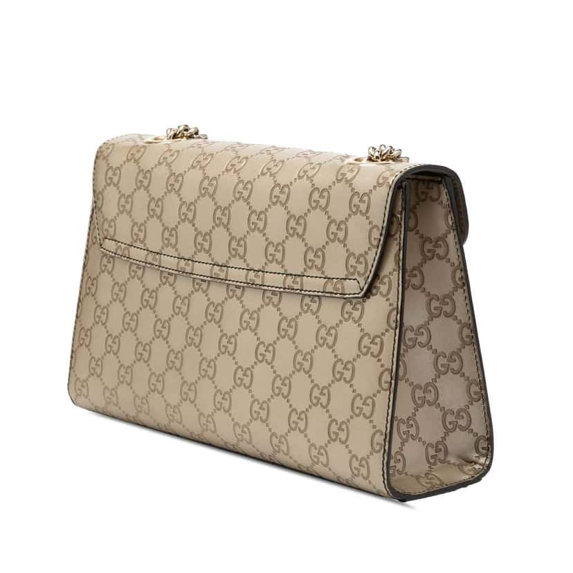 Gucci Medium Guccissima Emily Shoulder Bag Gold Leather Very good condition - Back View