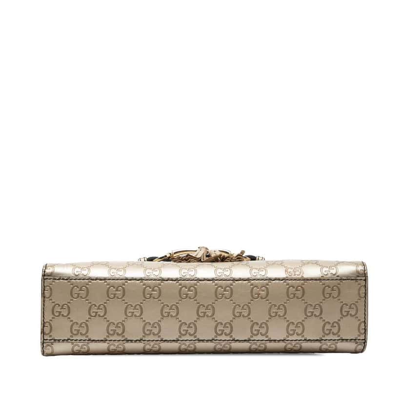 Gucci Medium Guccissima Emily Shoulder Bag Gold Leather Very good condition - Inside View