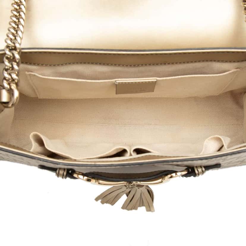 Gucci Medium Guccissima Emily Shoulder Bag Gold Leather Very good condition - Model View