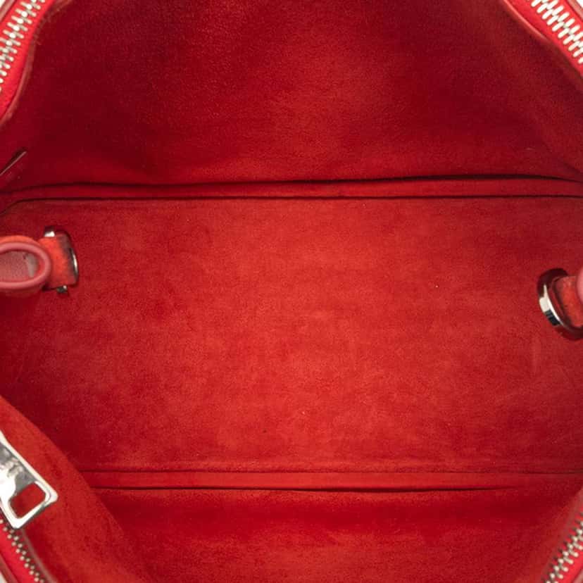 Prada Medium City Calf Galleria Double Zip Satchel Red Leather Very good condition - Model View