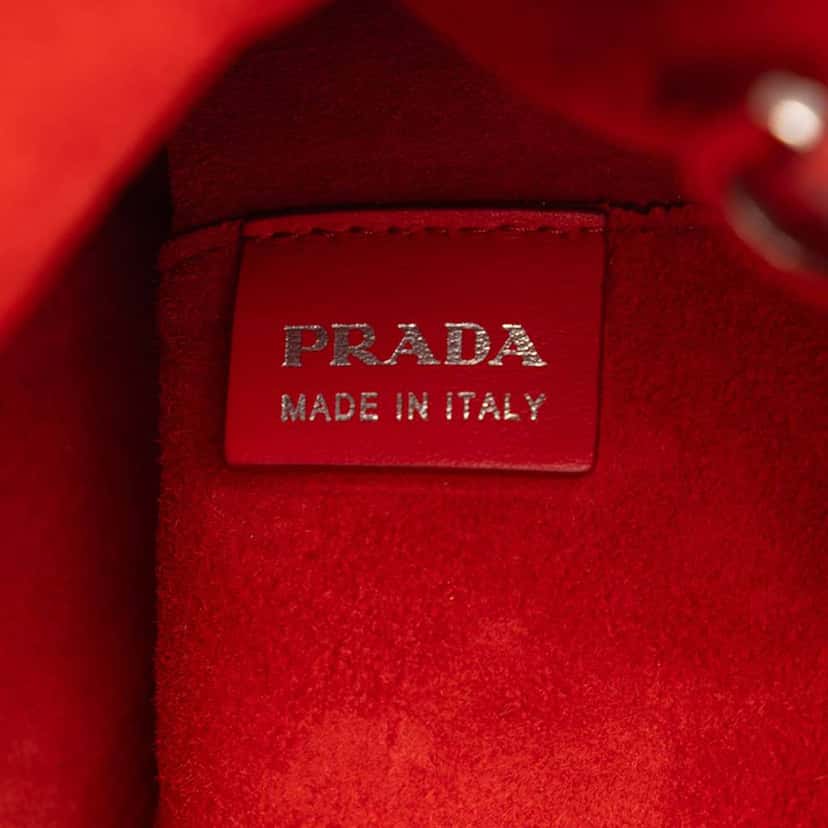Prada Medium City Calf Galleria Double Zip Satchel Red Leather Very good condition - Box View