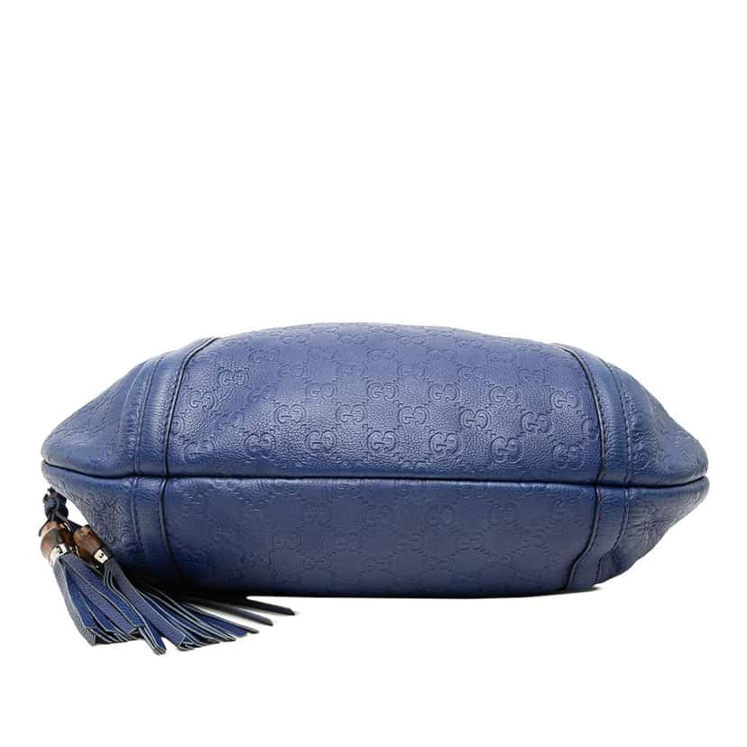 Gucci Medium Guccissima Techno Horsebit Hobo Blue Leather Very good condition - Inside View