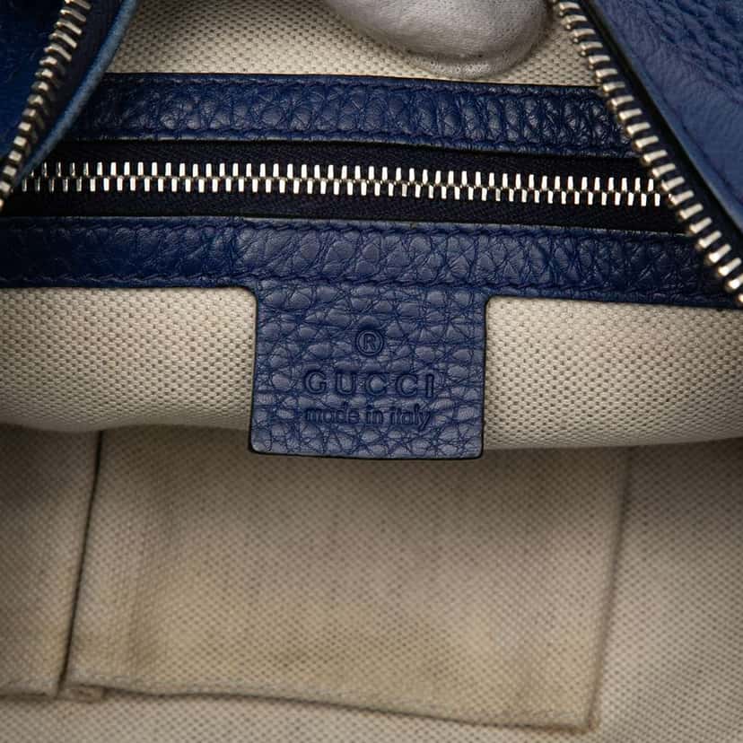 Gucci Medium Guccissima Techno Horsebit Hobo Blue Leather Very good condition - Box View