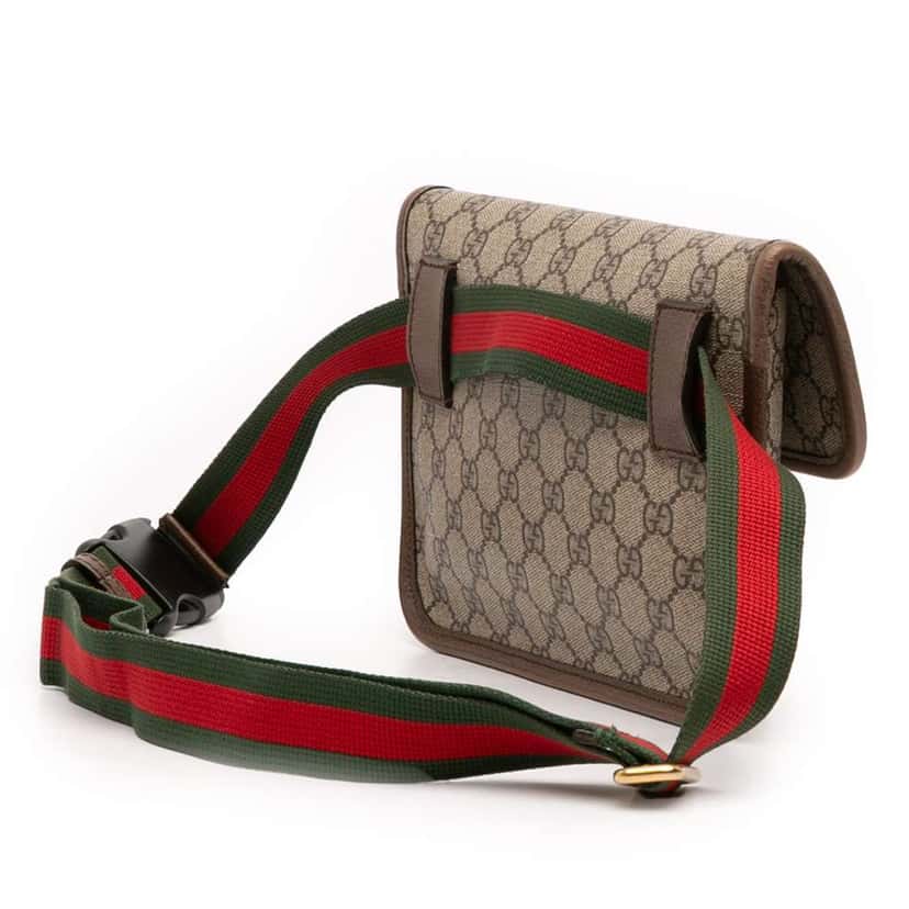 Gucci GG Supreme Web Neo Vintage Belt Bag Beige Very good condition - Back View