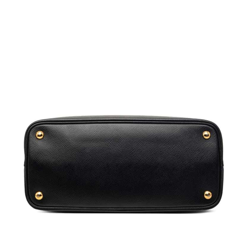 Prada Small Saffiano Cuir Double Satchel Black Leather Very good condition - Inside View