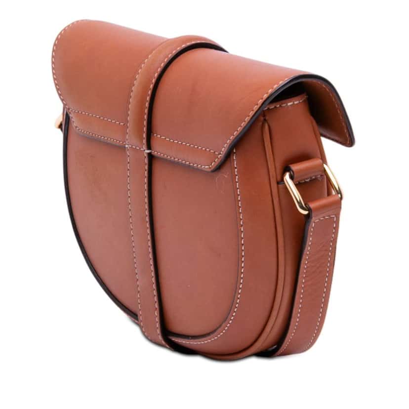 Celine Small Calfskin Besace 16 Crossbody Brown Leather Very good condition - Back View