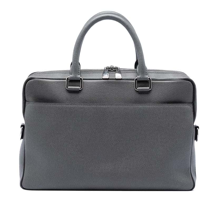Louis Vuitton Taiga Porte Documents Business MM Grey Leather Very good condition - Front View