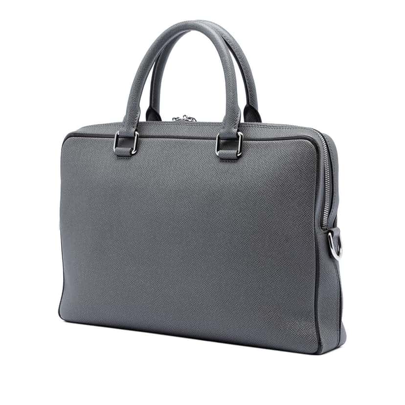 Louis Vuitton Taiga Porte Documents Business MM Grey Leather Very good condition - Back View