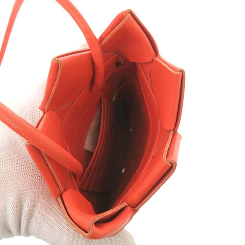 Bottega Veneta Mini Nappa Intrecciato Pouch Crossbody Orange Leather Very good condition - Model View