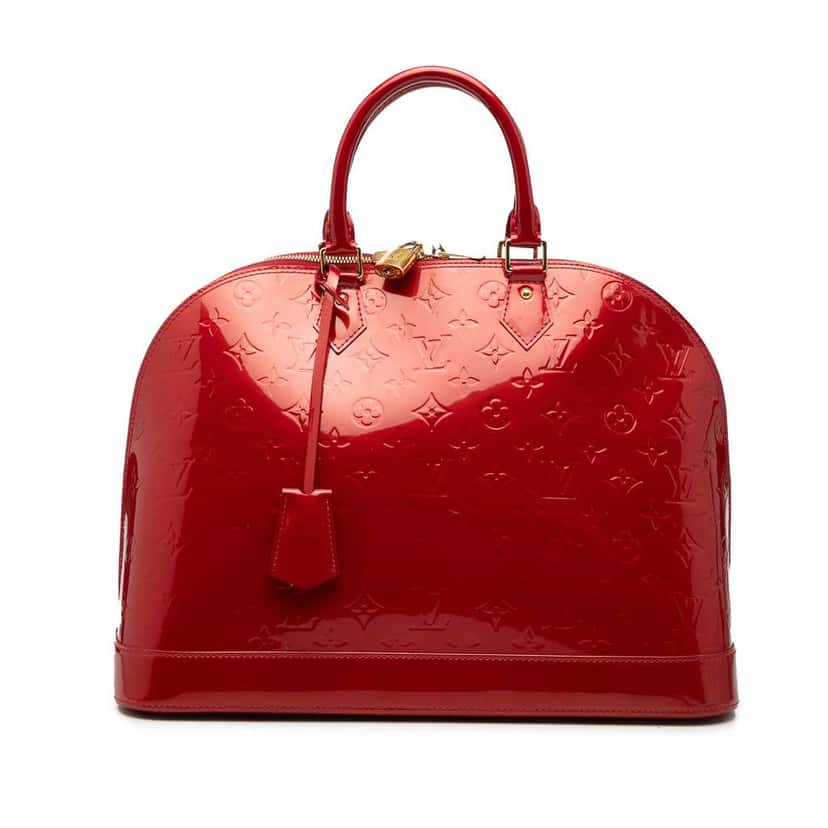 Louis Vuitton Monogram Vernis Alma GM Red Leather Very good condition - Front View