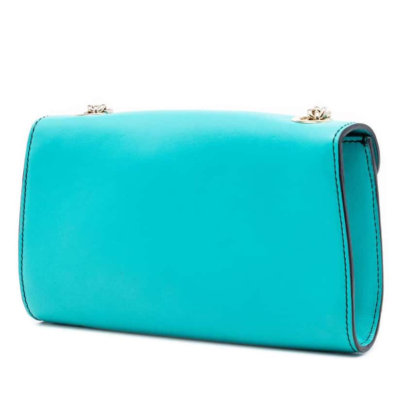 Gucci Small Leather Emily Crossbody Blue Leather Very good condition - Back View