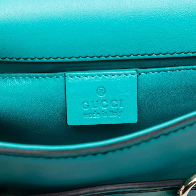 Gucci Small Leather Emily Crossbody Blue Leather Very good condition - Box View