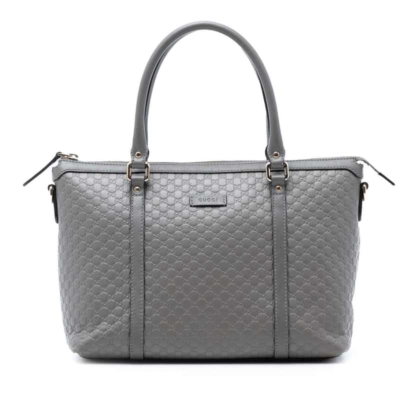 Gucci Small Microguccissima Joy Satchel Grey Leather Very good condition - Front View