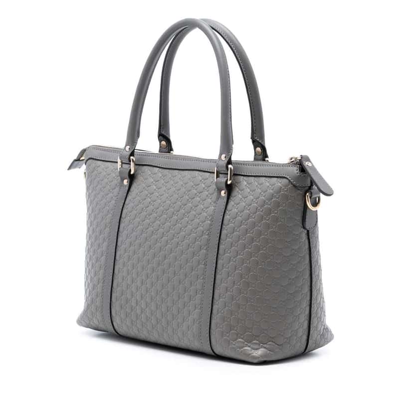 Gucci Small Microguccissima Joy Satchel Grey Leather Very good condition - Back View