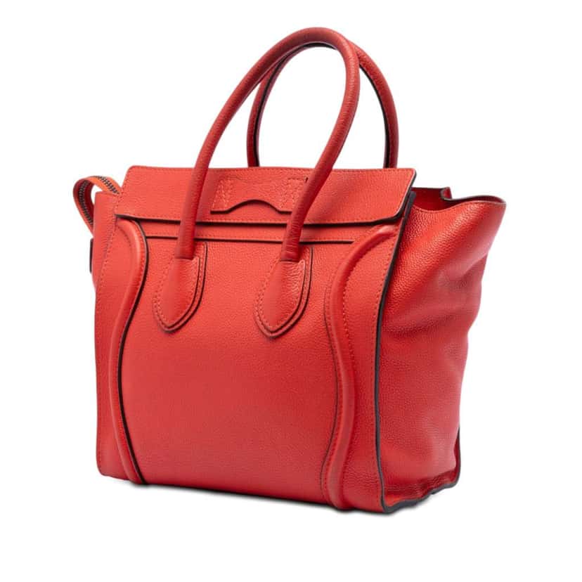 Celine Micro Leather Luggage Tote Orange Leather Very good condition - Back View