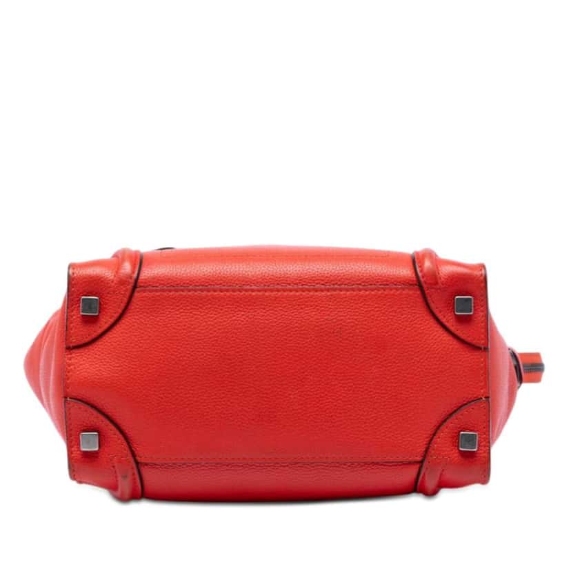 Celine Micro Leather Luggage Tote Orange Leather Very good condition - Inside View