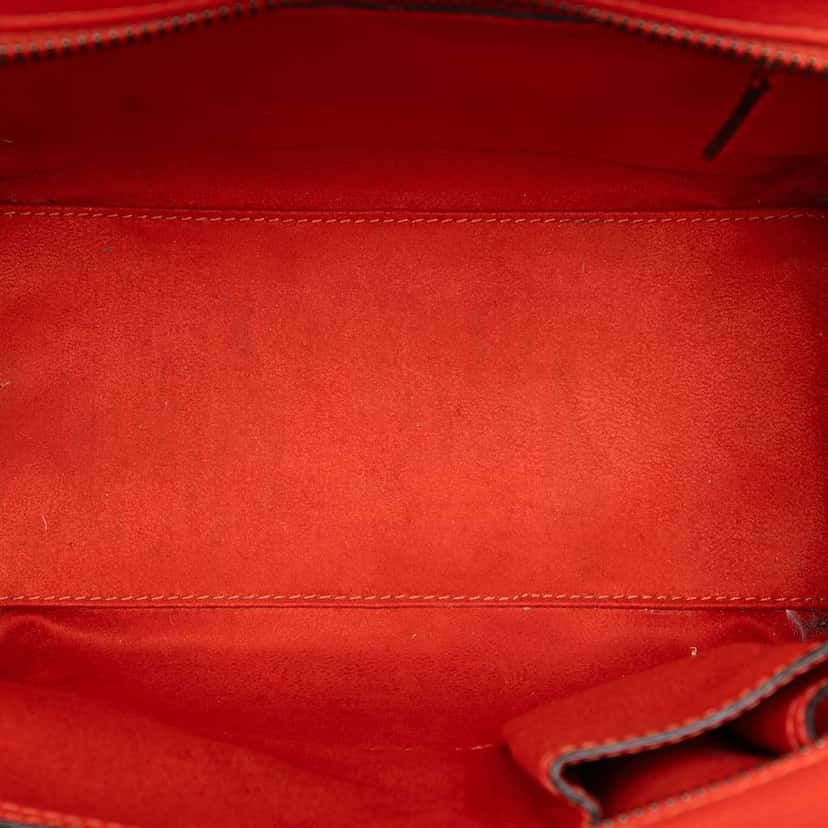 Celine Micro Leather Luggage Tote Orange Leather Very good condition - Model View