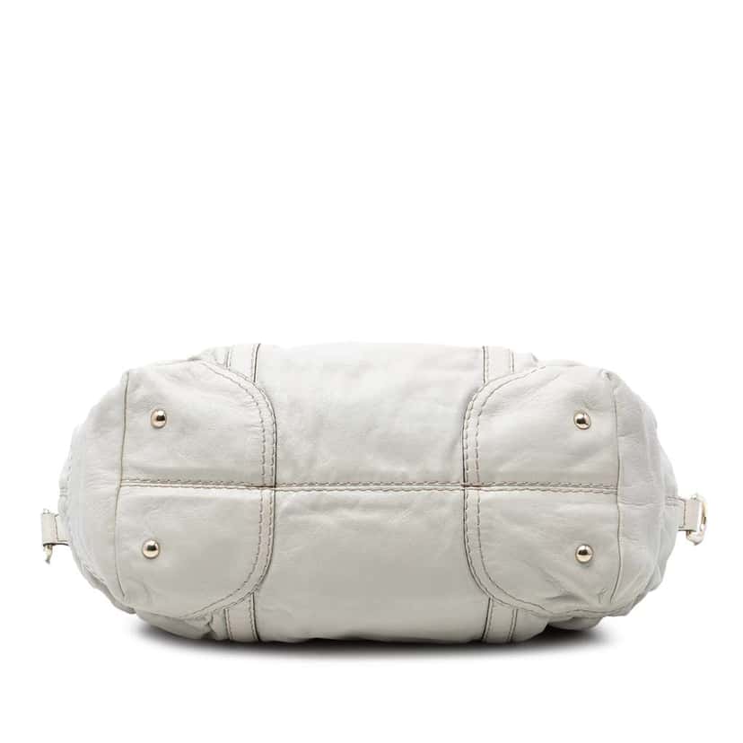 Gucci Leather Horsebit Nail Boston Bag White Leather Very good condition - Inside View