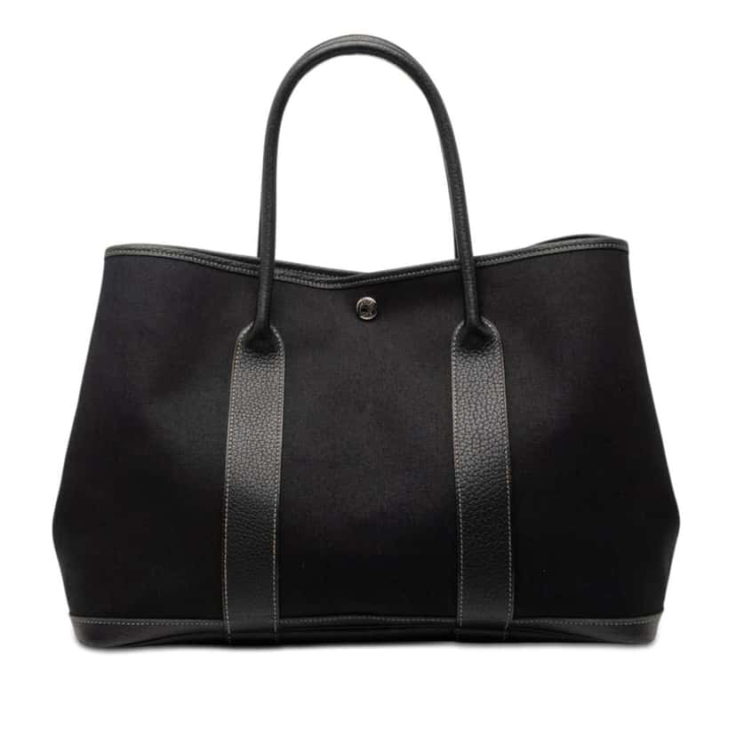 Hermès Toile and Negonda Garden Party 36 Black Canvas Very good condition - Front View