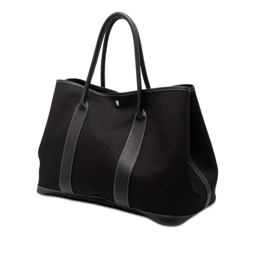 Hermès Toile and Negonda Garden Party 36 Black Canvas Very good condition - Back View