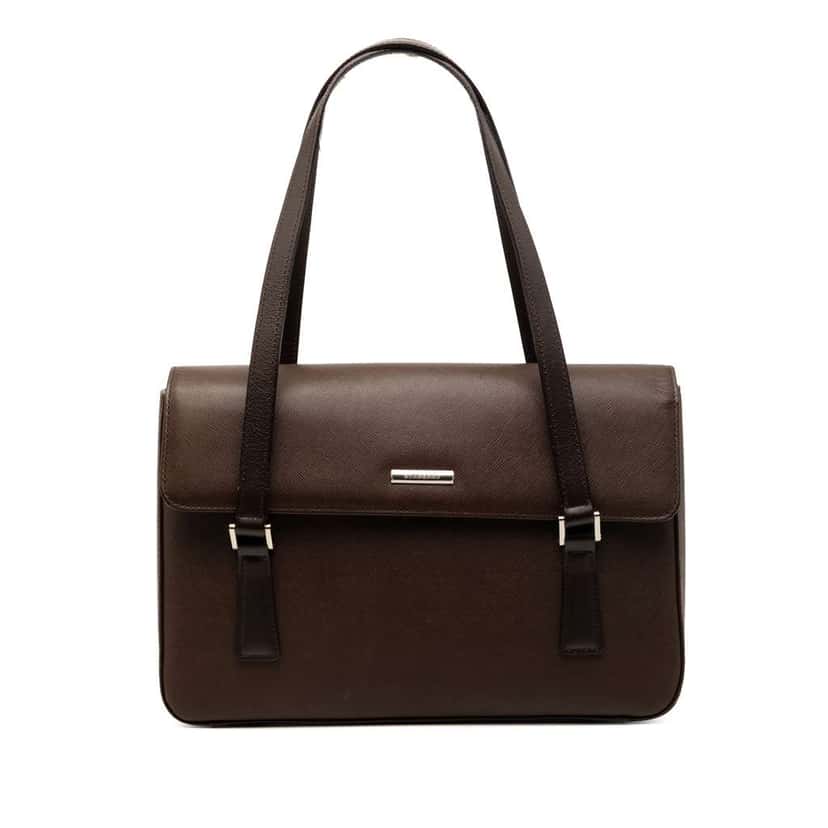 Burberry Leather Handbag Brown Leather Very good condition - Front View