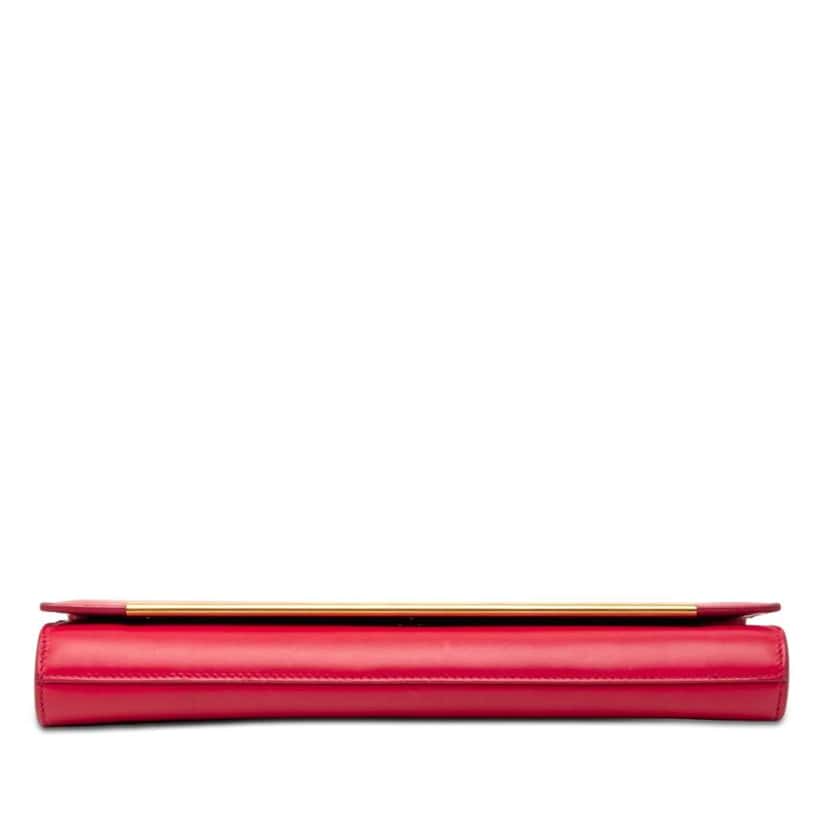 Saint Laurent Smooth Calfskin Lutetia Flap Clutch Pink Leather Very good condition - Inside View