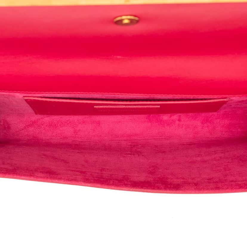 Saint Laurent Smooth Calfskin Lutetia Flap Clutch Pink Leather Very good condition - Model View