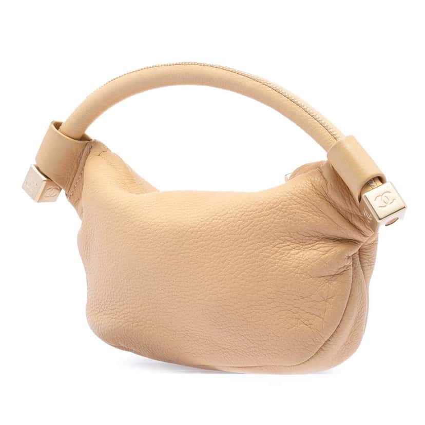 Chanel CC Calfskin Tassel Hobo Beige Leather Very good condition - Back View