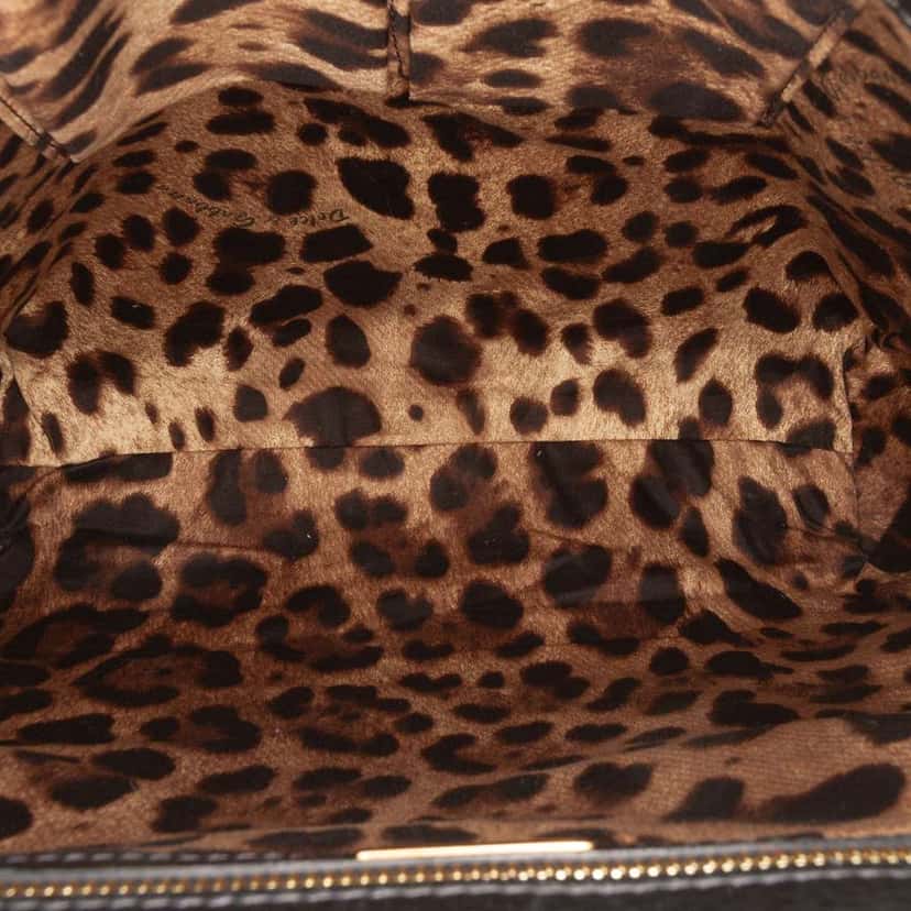 Dolce & Gabbana Calfskin Flat Sicily Satchel Black Leather Very good condition - Model View