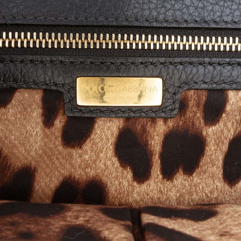 Dolce & Gabbana Calfskin Flat Sicily Satchel Black Leather Very good condition - Box View