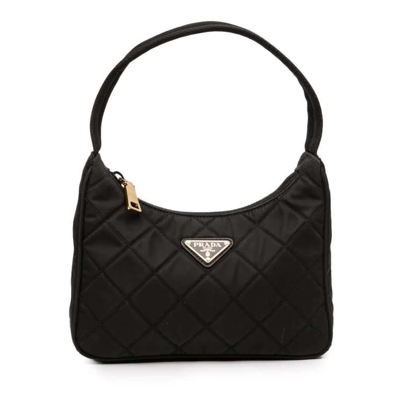 Prada Impuntu Re Nylon Shoulder Bag Black Very good condition - Front View