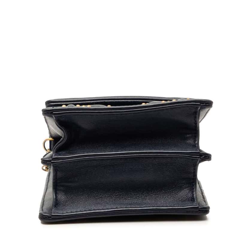 Dior Studded Lambskin Vertical Diorama Crossbody Blue Leather Very good condition - Inside View